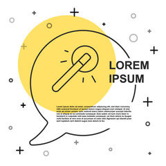 Black line Magic wand icon isolated on white background. Star shape magic accessory. Magical power. Happy Halloween party. Random dynamic shapes. Vector