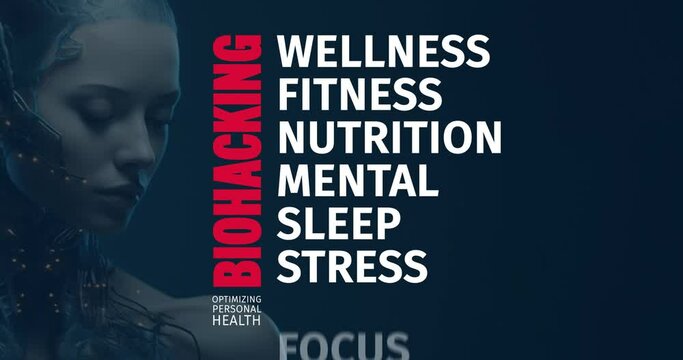 Unlocking Biohacked Wellness: Mind, Body & Nutrition. Word Cloud