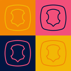 Pop art line Leather icon isolated on color background. Vector
