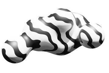 Abstract 3D black and white isolated object