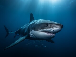 Stunning Gray Shark Encounter, AI Generated Generative AI