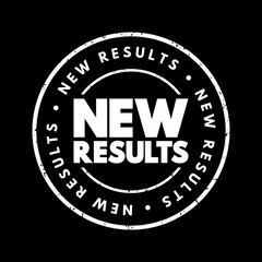 New Results text stamp, concept background