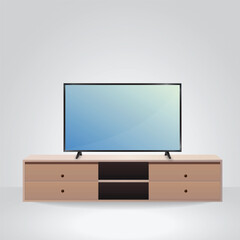 led tv on the table  vector