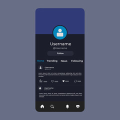 Fototapeta premium Vector Illustration username profile. Dashboard home interface.