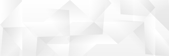Obraz premium Abstract white Geometric banner design background.