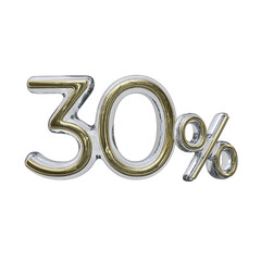 30 percent 3D number transparent background