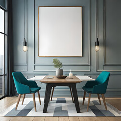interior of a room with a table
