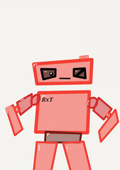 Red Cartoon robot 