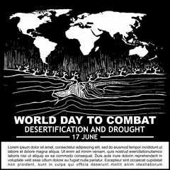 World day to combat desertification and drought, poster and banner