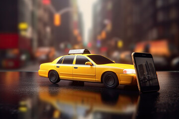 Ordering a taxi through a mobile application. Generative AI