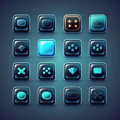 mobile square game button ai generated