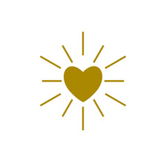 Simple heart icon isolated on transparent background
