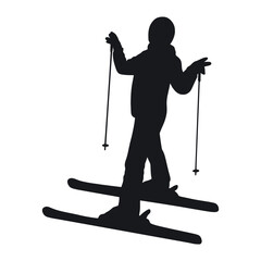 Abstract skier silhouette