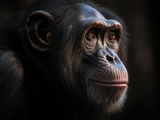 Charming Chimpanzee Portrait - AI Generated Generative AI