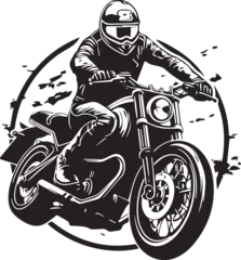 Foto op Plexiglas biker on motorcycle © Tom