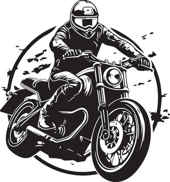 motorcycle rider black and white action clip art preview