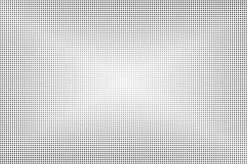 Halftone vector background. Monochrome halftone pattern. Abstract geometric dots background. Pop Art comic gradient black white texture. Design for presentation banner, poster, flyer, business card.