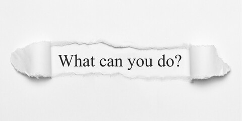 What can you do?	