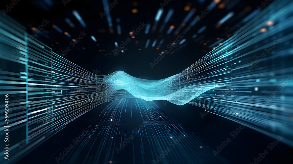 Aufkleber digitals data stream bright, colorful background. abstract abstract digital network connection techn