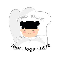 Chef girl, background chef`s hat. Advertising for restaurants, cafes, signs, billbords, shop, decoration, prints on clothes, bars.