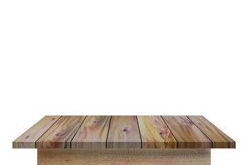 Close-up empty wooden plank table top on vintage style a furniture for decoration home