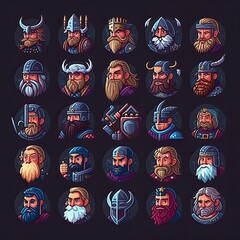 icon viking ancient warrior ai generated