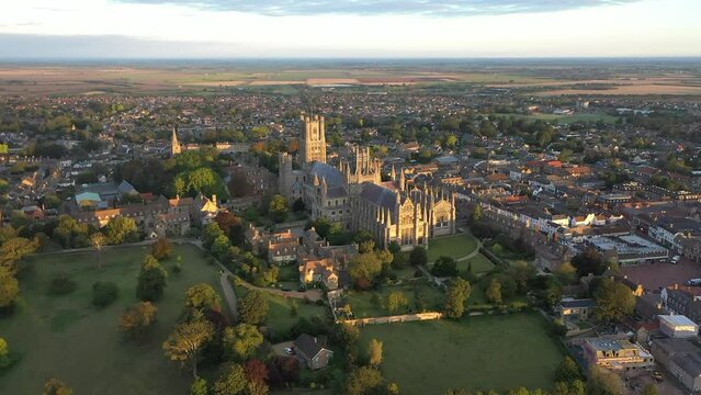 Ely Cathedral Drone Footage at sunrise
