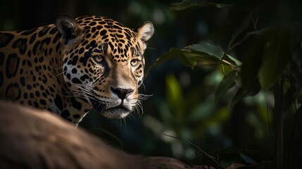 Fototapeta na wymiar Incredible Jaguar in Natural Habitat AI Generated Generative AI