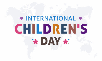 Fototapeta premium International children's day. Vector illustration of happy children's day background poster with happy kids vector illustration.
