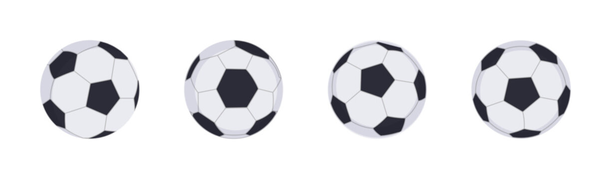 soccer or football flat vector icon set 