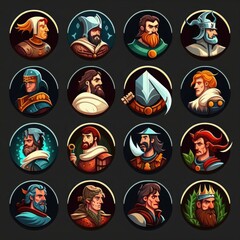 Fototapeta premium ancient medieval character avatar ai generated