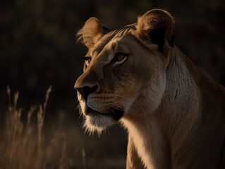 Fototapeta na wymiar Stunning Lion Portrait, Majesty of Nature AI Generated Generative AI