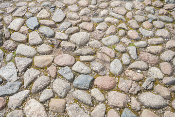 Old stone pavement texture. Abstract background of cobblestone pavement. Seamless texture. Tileable Texture. High quality photo