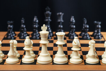 the chess board game wiht the business and education concept