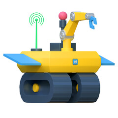 space rover robot artificial intelligence icon 3d illustration