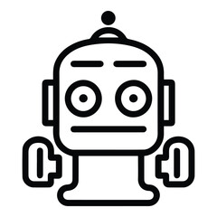 Robot Flat Icon Isolated On White Background