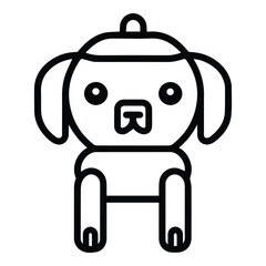 Robot Flat Icon Isolated On White Background