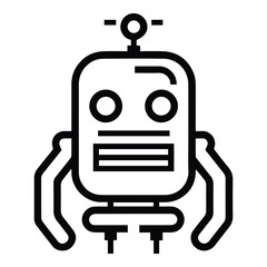 Robot Flat Icon Isolated On White Background