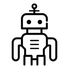 Obraz premium Robot Flat Icon Isolated On White Background