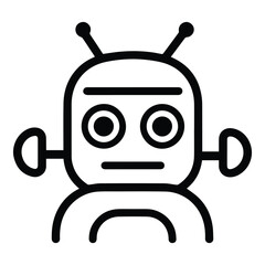 Robot Flat Icon Isolated On White Background