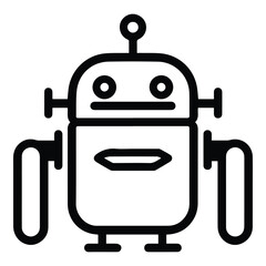 Obraz premium Robot Flat Icon Isolated On White Background