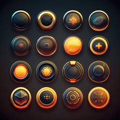 frame round game button ai generated