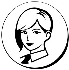 Businesswoman vector illustration in black suit, female entrepreneur logo design 
