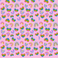 Rainbow decorations and backgrounds for Pride Month. Design bright backgrounds for celebration.