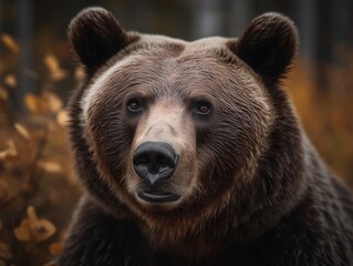 Fototapeta na wymiar Captivating Wild Bear Encounter - AI Generated Generative AI