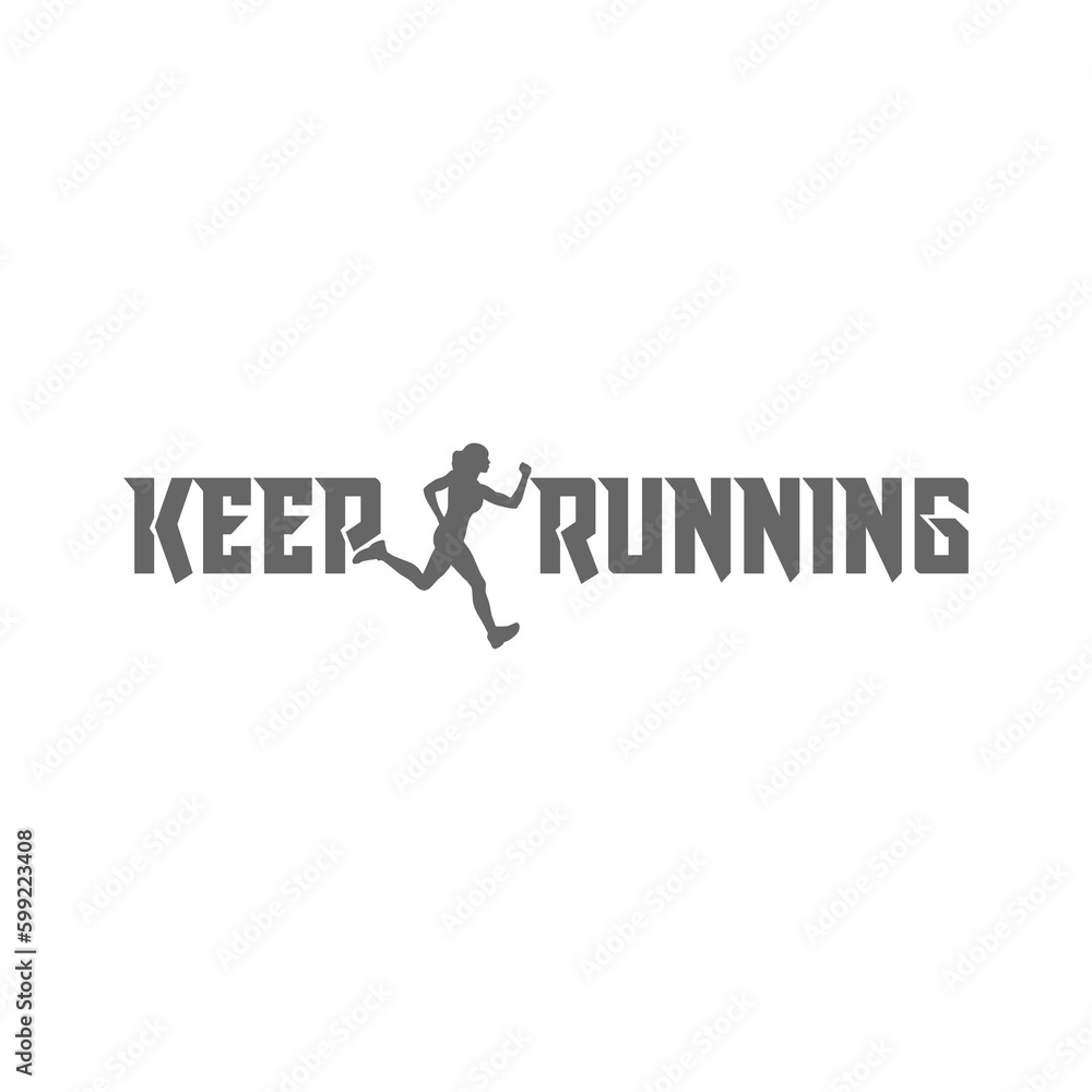 Poster keep running icon isolated on transparent background