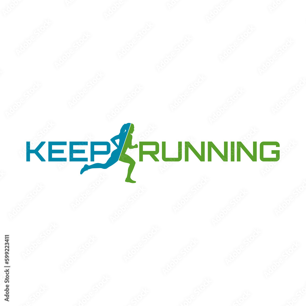 Poster keep running icon isolated on transparent background