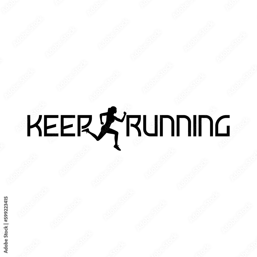 Poster keep running icon isolated on transparent background