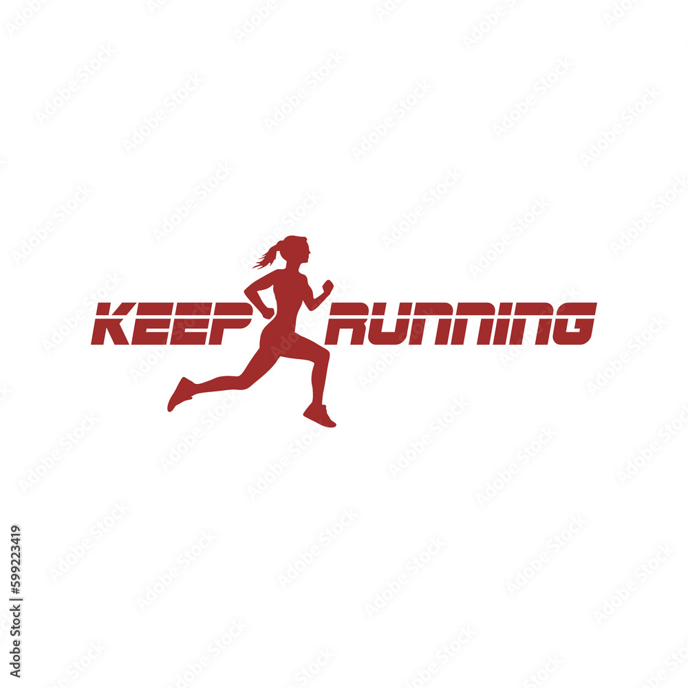 Poster keep running icon isolated on transparent background