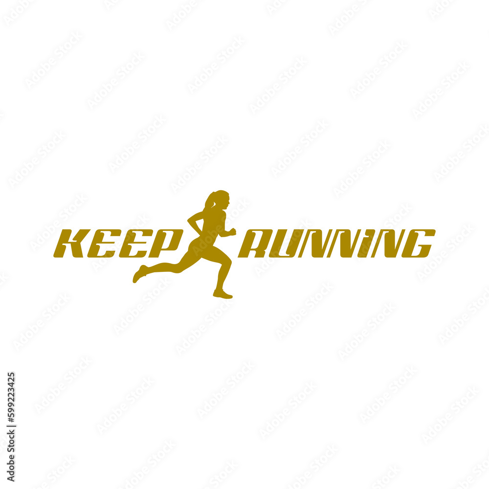 Poster keep running icon isolated on transparent background